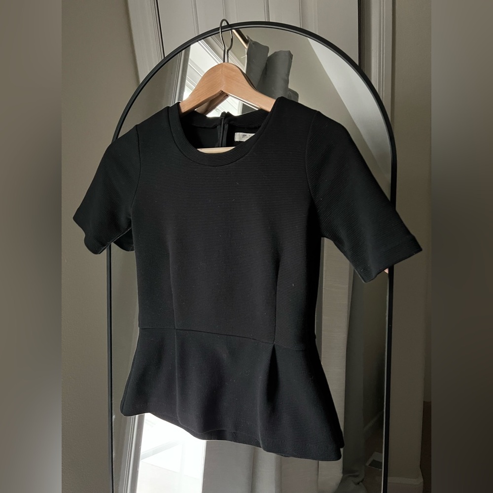 Madewell Black Peplum Top